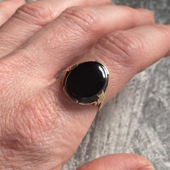 Onyx Shadow 10K Ring - image 2