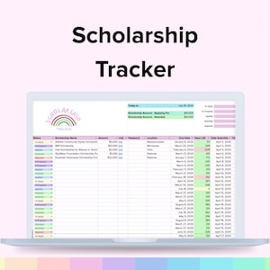 Scholarship Tracker Google Sheets Template (CSV, XLSX)