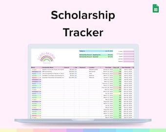 Scholarship Tracker Google Sheets Template (CSV, XLSX)