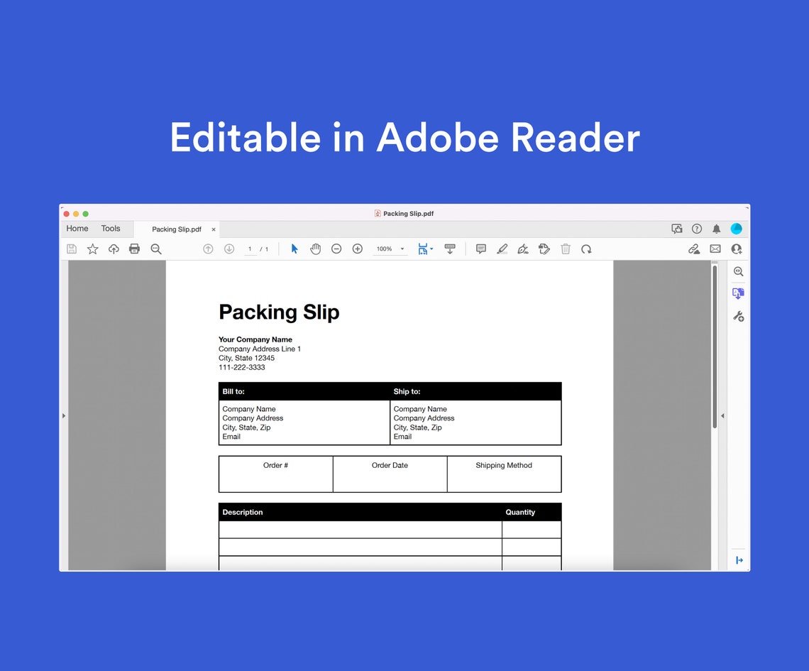 Modern Packing Slip Template: Printable Delivery Note (PDF & .docx) - Etsy
