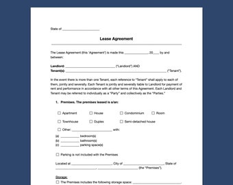 Residential Lease Agreement Template