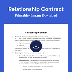 Relationship Contract Template: Editable PDF & DOCX