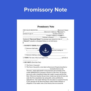 Plantilla de pagaré editable: Carta estadounidense (PDF y DOCX)