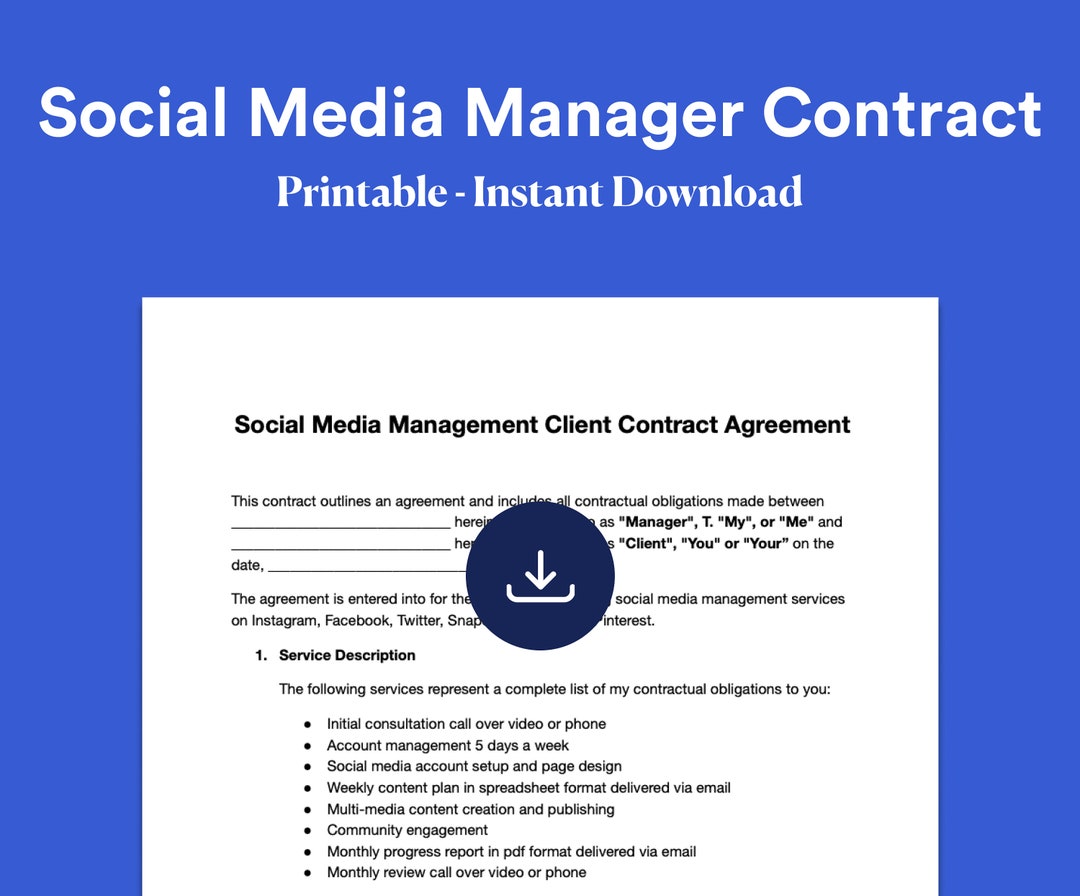 Social Media Manager Client Contract Freelance Client Contract Social Social Media Manager Client Contract Freelance Client Contract Social