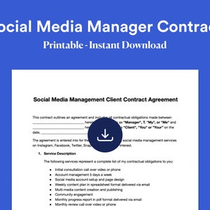 Social Media Manager Client Contract Template (Editable PDF & DOCX)