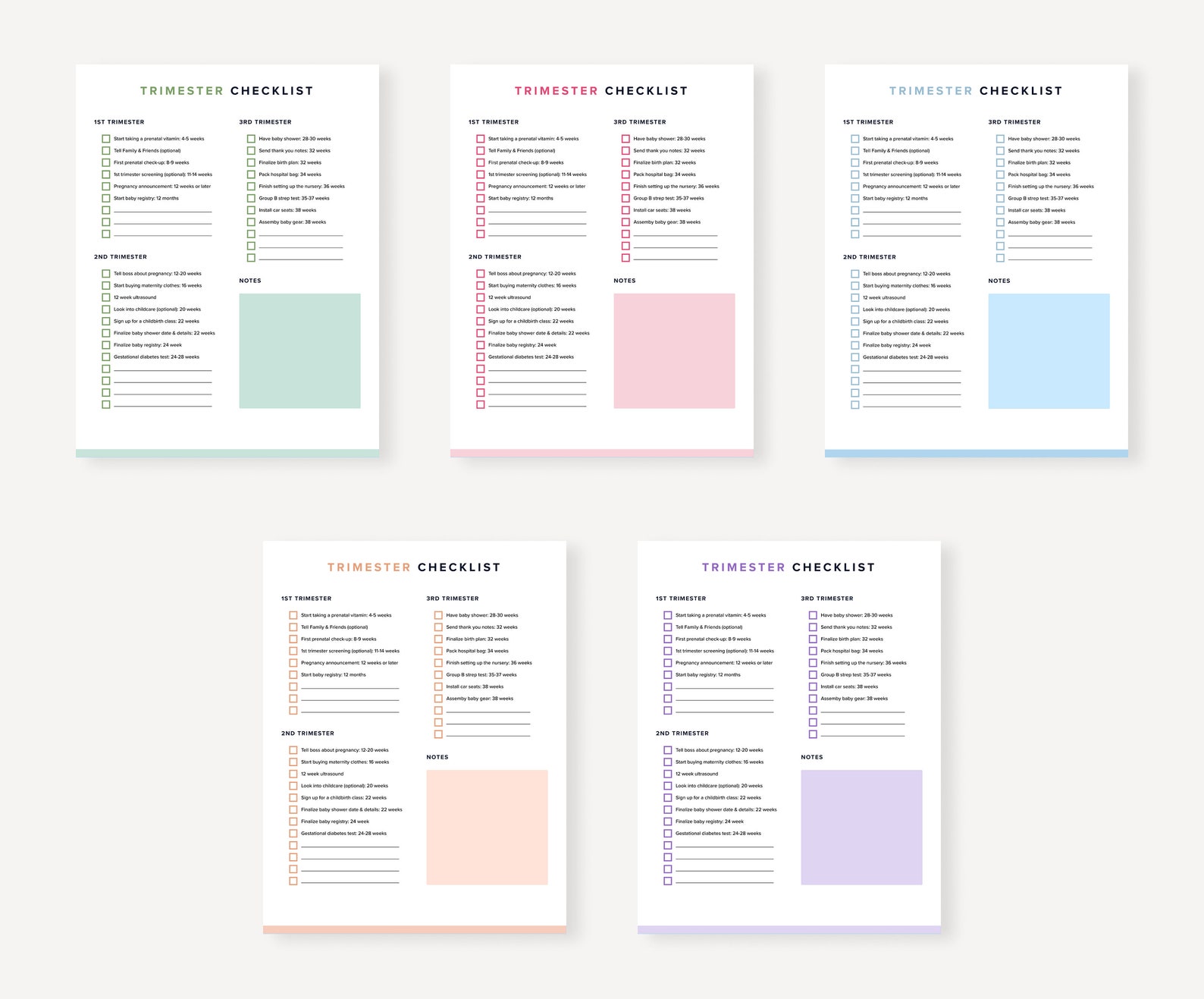 Pregnancy Trimester Checklist Printable: to Do List (PDF) - Etsy