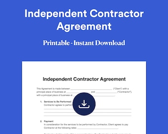 Editable Independent Contractor Agreement Template (PDF, DOCX)