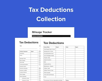 Business Tax Deductions & Mileage Tracker | Editable PDF, DOCX