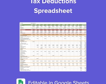 Small business Tax Deductions Spreadsheet and Cheatsheet - .csv,.xlsx, .pdf