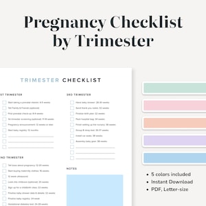 Pregnancy Trimester Checklist Printable: To Do List (PDF)