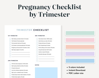 Pregnancy Trimester Checklist Printable: To Do List (PDF)