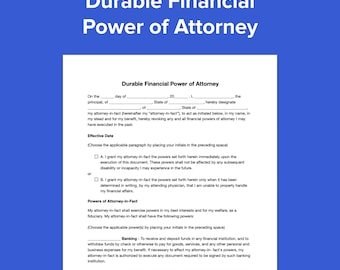 Durable Financial Power of Attorney Template: Editable PDF & DOCX (Instant Download)