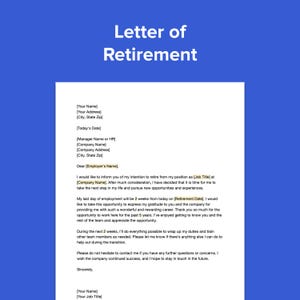 Modèle de lettre de retraite modifiable (PDF et DOCX)