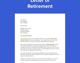 Editable Retirement Letter Template (PDF & DOCX)
