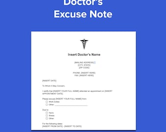 Doctor Excuse Template