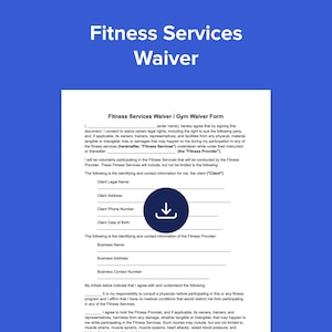 Plantilla de exención de servicios de fitness: Formulario editable para gimnasios y entrenadores personales (descarga inmediata)