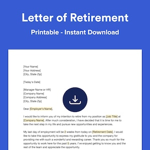 Editable Retirement Letter Template (PDF & DOCX)