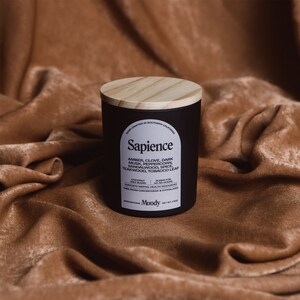 Sapience | Amber, Clove, Dark Musk, Peppercorn, Sandalwood, Allspice, Teakwood, Tobacco Leaf Candle | Coconut Wax Candle | Wood Wick Candle