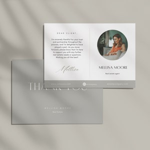 Realtor Thank you card template- Real Estate business thank you card-Celestial-Editable template-Canva template-Instant download
