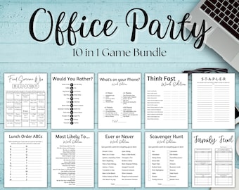 Office Party Games Bundle, Printable Games for Coworkers, Team Building Icebreaker Games, Simple Happy Hour Games, Fun Work Party Activities