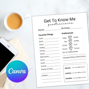 Get To Know Me Survey, Coworker Questions, Favorites Quiz, Employee Appreciation, Employee Questionnaire, Gift Exchange Survey