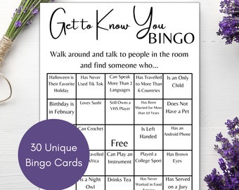 Find the Guest Human Bingo, Get to Know You Icebreaker Party Games, Employee Bingo Office Party Game