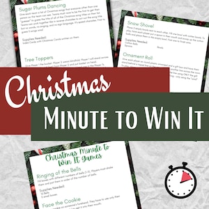 Christmas Minute to Win it Games, 60 second games, Christmas Games for a Group INSTANT DOWNLOAD