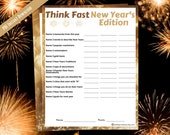 Think Fast New Years Printable Group Party Game