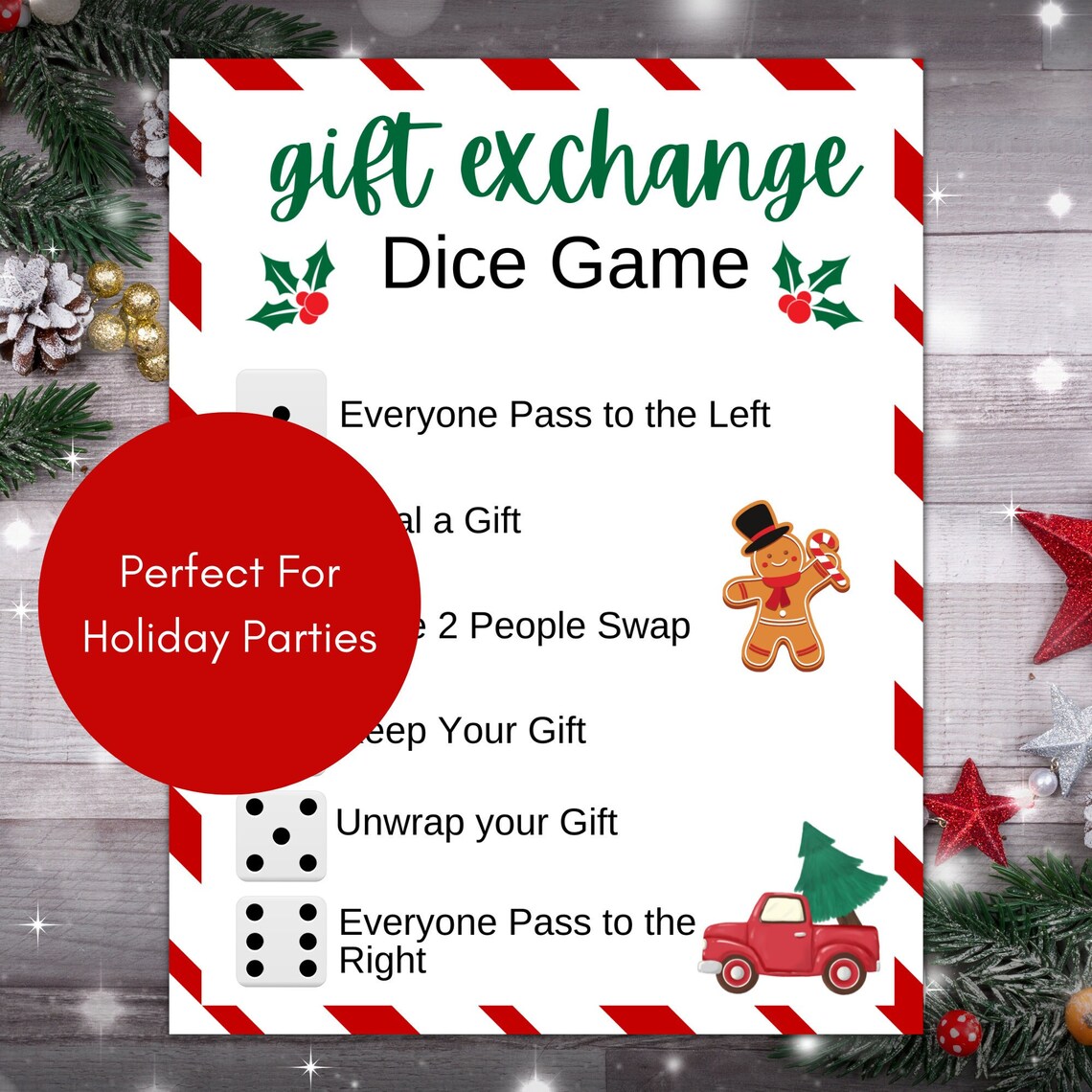 Gift Exchange Dice Game, Christmas Party Games, Christmas Gift Exchange ...