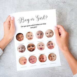 Boy or Girl Funny Baby Shower Game, Black and White Baby Shower Game, Funny Baby Shower Activity
