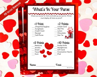 What's In Your Purse Valentine's Day Galentine's Day Printable Group Party Game