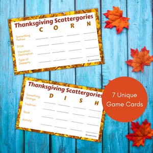 Thanksgiving Game Printable, Thanksgiving Scattegories, Friendsgiving Party Game, Autumn Party Games