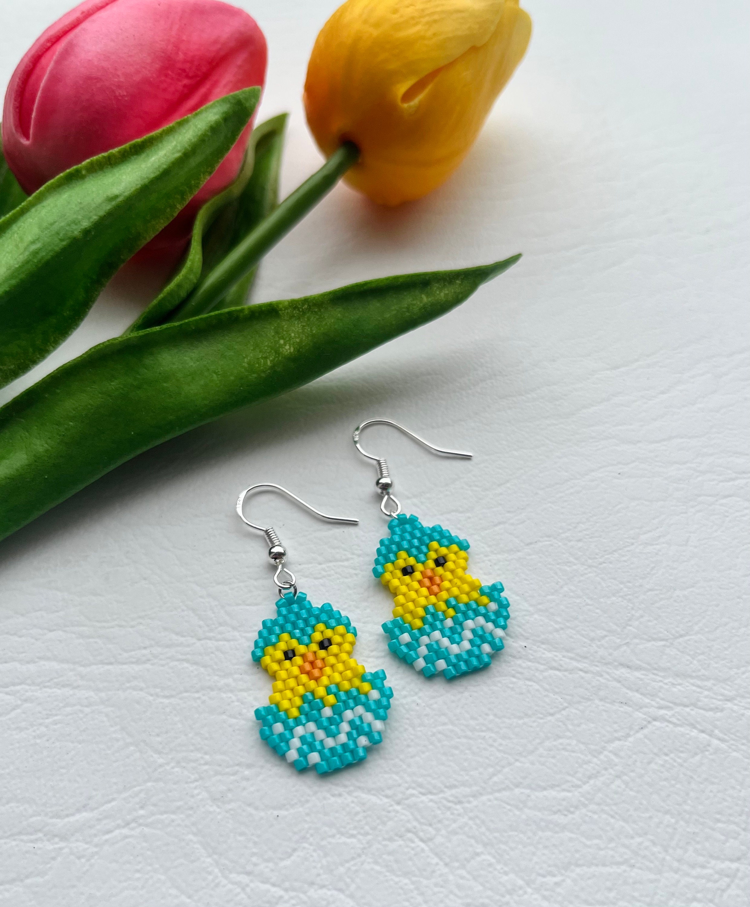 Beaded Bunny Earrings Easter Bunny Gifts For Girls Cute Jewelry Beaded bunny earrings easter bunny gifts for girls cute jewelry