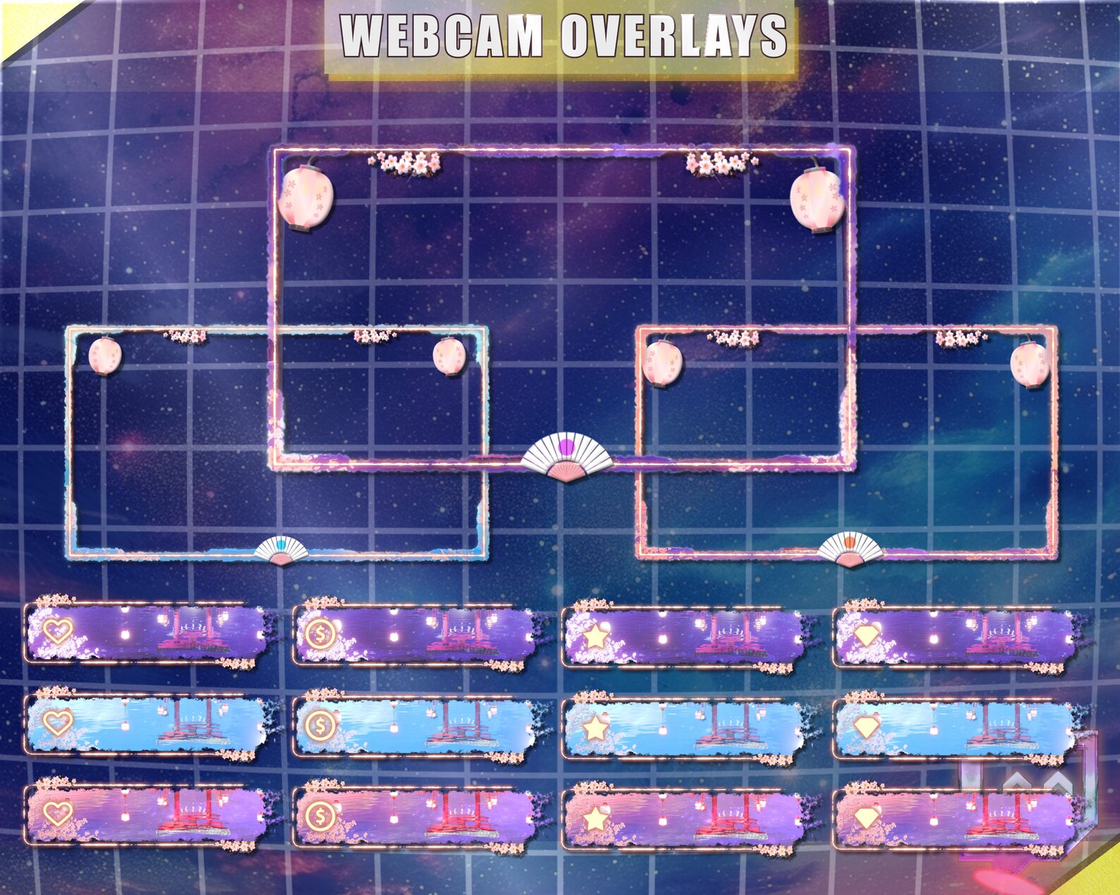 Twitch Animated Overlay Pack for Stream | Serenity Gate | Anime ...