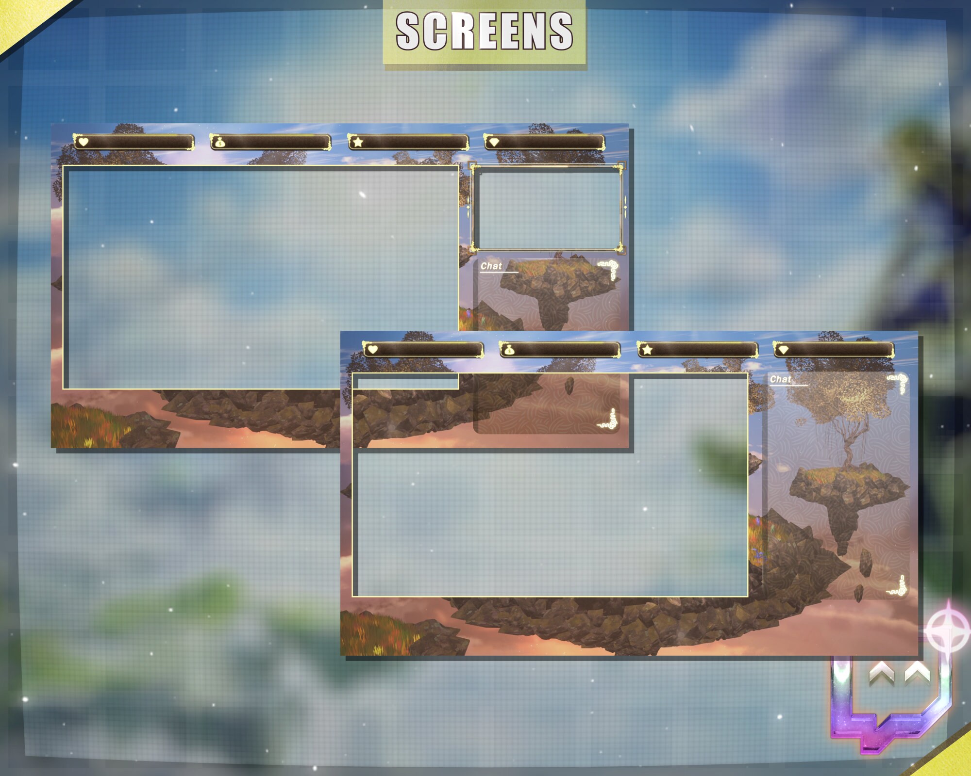 Iconic Rp Overlay Animated Fantasy Twitch Overlay Pack for Stream | Sky Island | RPG ...