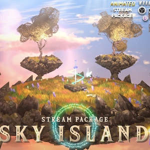 Animated Fantasy Twitch Overlay Pack for Stream | Sky Island | RPG - Magic - Adventure - Sword - Epic