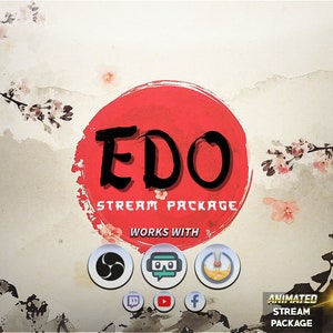Animated Japanese Stream Overlays Pack | Edo | Twitch - Anime - Samurai