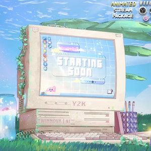 Animated Aesthetic Twitch Overlay Pack for Stream | Vintage | Retro - Vaporwave - Aesthetic - Cute - Pixel Art - Lofi