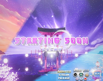 Twitch Animated Overlay Pack for Stream | Serenity Gate | Anime - Japanese - Samurai - Magical - Ninja - Shrine - 3d