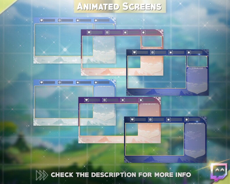 Animated Fantasy Twitch Overlay Pack for Stream | Aether Dream | Anime ...