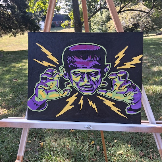 フランケンシュタイン　絵画　アクリル絵画 手作りのフランケンシュタインのアクリル画 - Etsy 日本