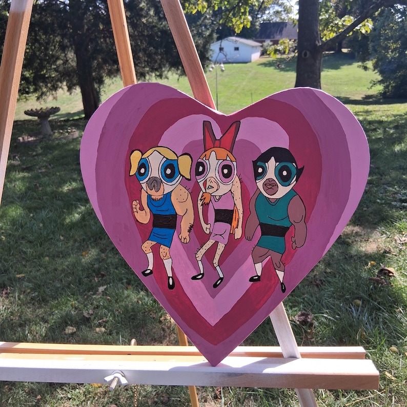 Handmade the Fake Powerpuff Girls Acrylic Painting - Etsy