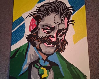 Pintura acrílica Disco Elysium hecha a mano