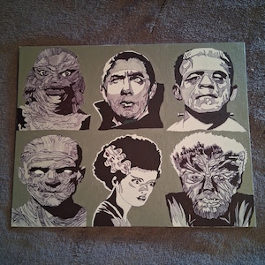 Handgemaakte klassieke monsters acrylschilderij