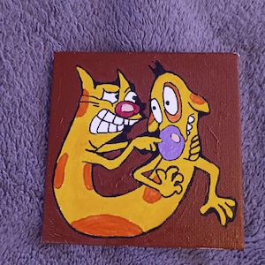Handmade CatDog Acrylic Painting