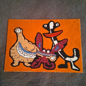 Handmade Aaahh!!! Real Monsters Acrylic Painting