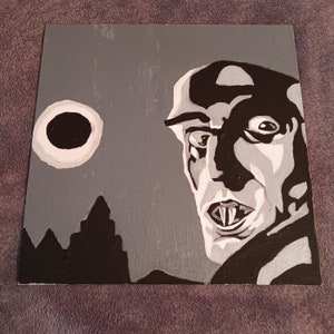 Handmade Nosferatu Acrylic Painting
