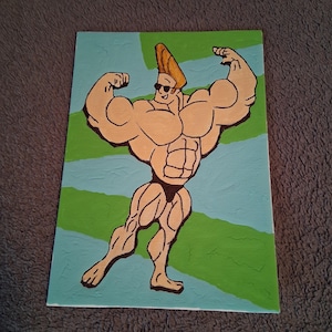 Handmade Johnny Bravo Acrylic Painting