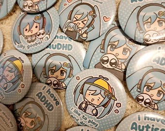 Spille e magneti nascosti per disabilità Miku-tism Autismo ADHD AuDHD girasole autismo a dire il vero creatura vocaloid YIPPEE!