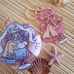 Vocaloid Hatsune Miku Kasane Teto Summer Melon Soda Keychains 2.0!